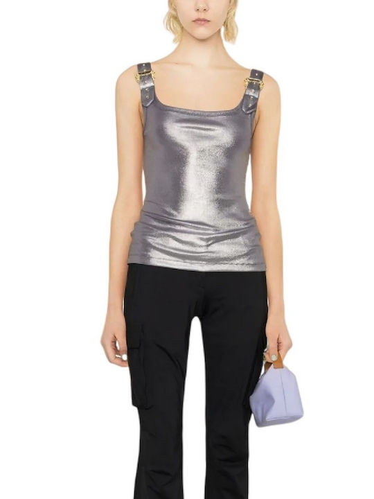 Versace Women's Blouse Sleeveless Silver