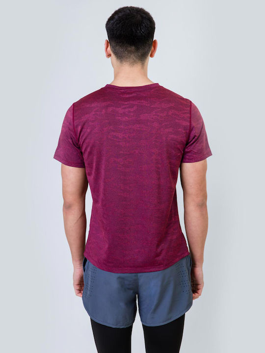 GSA Bărbați T-shirt Sportiv cu Mânecă Scurtă Burgundy