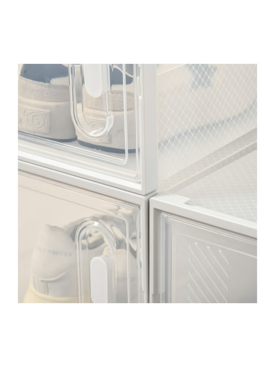 Plastică Suport pentru pantofi cu 18 Rafturi Albă L28xW36xH21cm