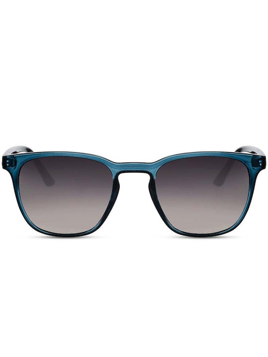 Solo-Solis Sunglasses with Blue Acetate Frame and Gray Gradient Lenses NDL6354