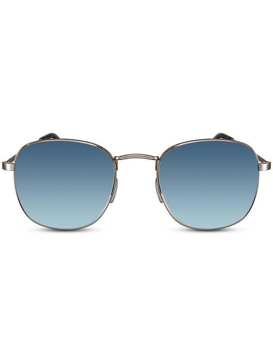 Solo-Solis Sunglasses with Silver Metal Frame and Blue Gradient Lenses NDL6233