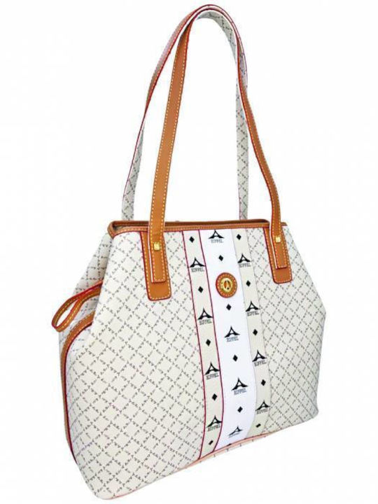 La tour Eiffel Damen Tasche Shopper Schulter Beige