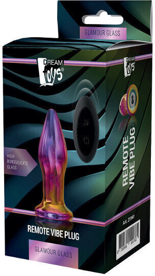 Dream Toys Glamour Glass Πρωκτική Σφήνα με Δυνατότητα Ασύρματης Λειτουργίας και Δόνηση