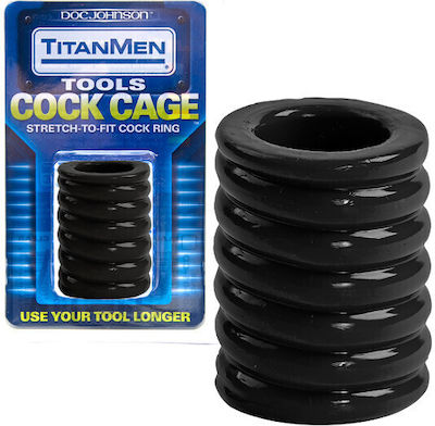 Doc Johnson TitanMen Tools Cock Cage Extensie Penis Negru 3504-01-CD