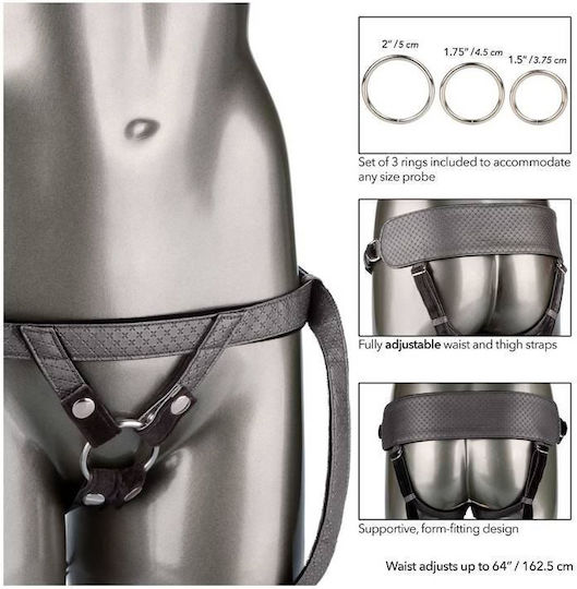 Calexotics Her Royal Harness The Royal Sensual Set Harness με Dildo 16.5cm σε Γκρι Χρώμα