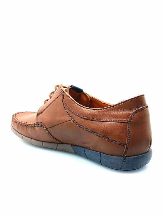 Men's Leather Boat Shoes Tabac Brown