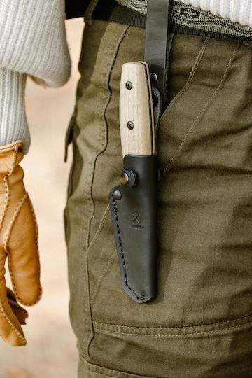 Morakniv Finn Blackblade Μαχαίρι Ash Wood σε Δερμάτινη Θήκη (S)
