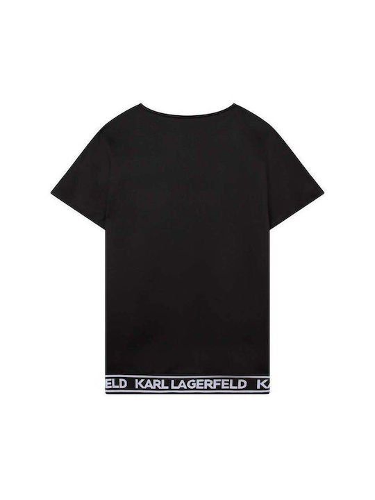 Karl Lagerfeld Kids Dress Short Sleeve Black