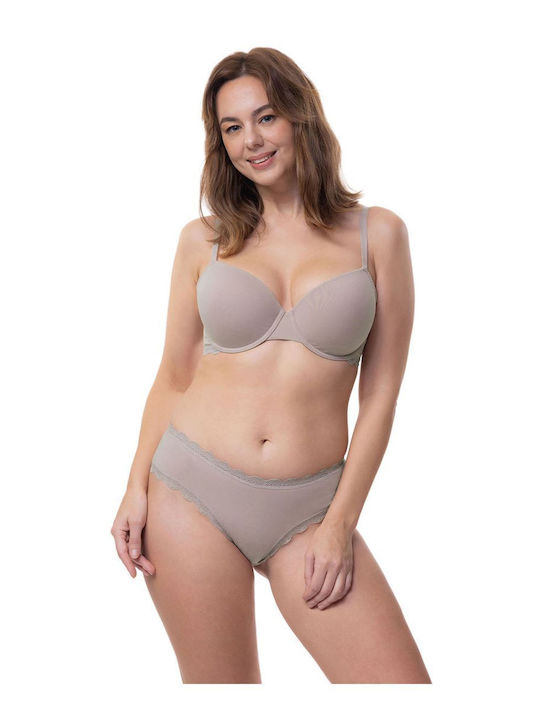 Βαμβακερά Γυναικεία Slip 2Pack Ecru / Mocca