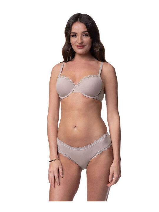 Βαμβακερά Γυναικεία Slip 2Pack Ecru / Mocca