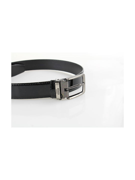 Boss Shoes Men's Leather Belt Black