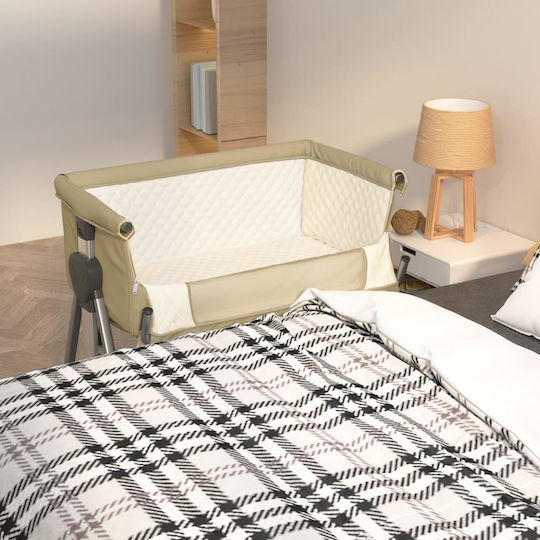 vidaXL Cradle with Mattress Beige Grey