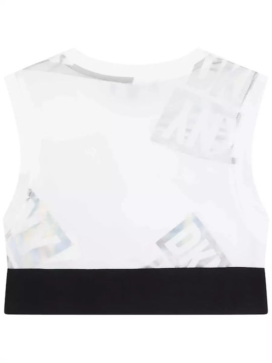 DKNY Crop Top pentru copii Fără mâneci Alb