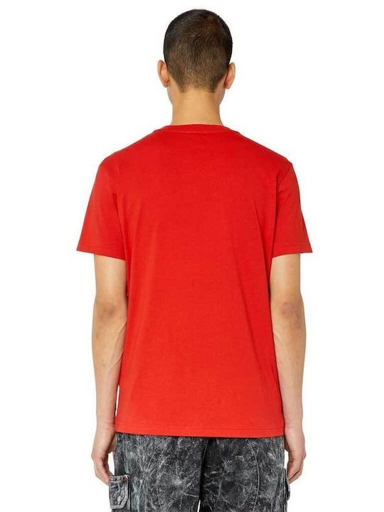 Diesel Herren T-Shirt Kurzarm Rot