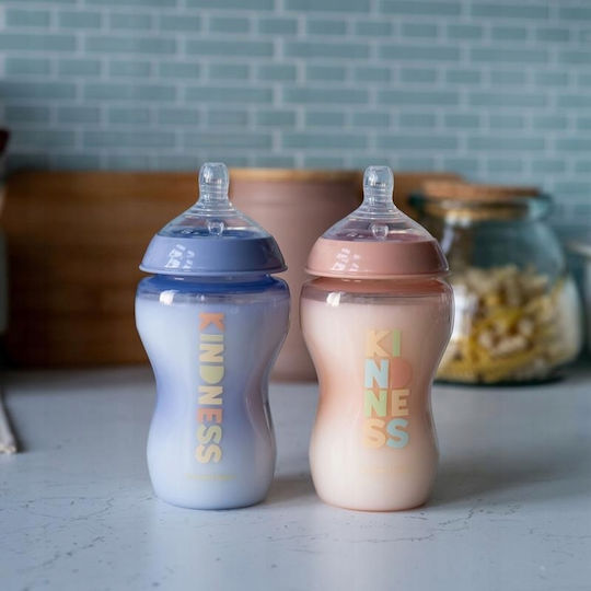 Tommee Tippee Σετ Πλαστικά Μπιμπερό Closer To Nature Κατά των Κολικών με Θηλή Σιλικόνης για 3+ μηνών Ροζ Kindness - Pink / Purple 340ml 2τμχ
