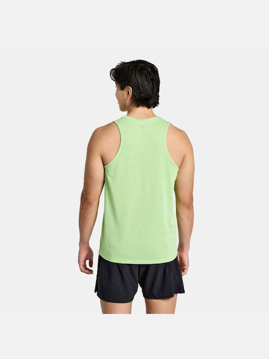 Saucony Stopwatch Singlet Men's Athletic Short Sleeve Blouse Green