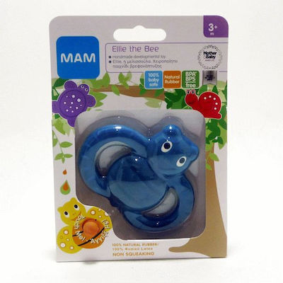 Mam Ellie Η Μελισσούλα Teething Ring made of Rubber for 3 m+ Blue 1pcs