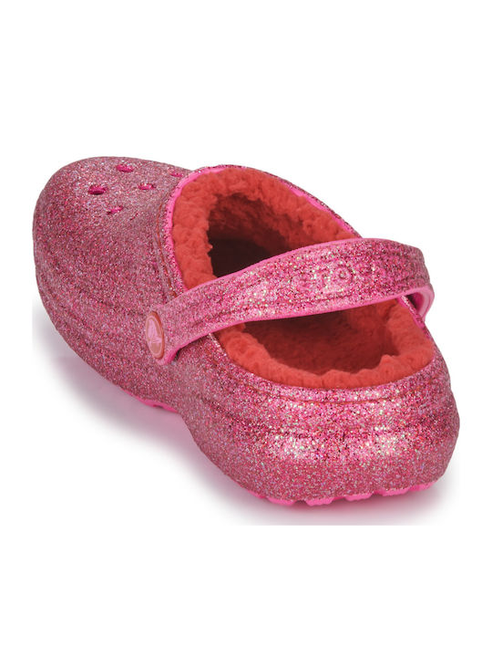 Ανατομικές Παντόφλες Ροζ Classic Lined Glitter