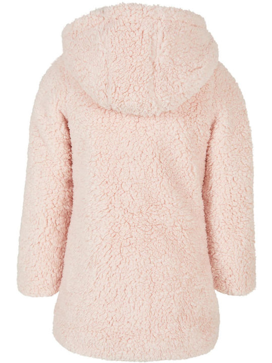 Urban Classics Girls Hooded Cardigan with Zipper Pink