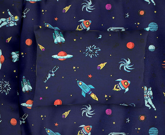 Dimcol Space Παιδική Παπλωματοθήκη Μονή Βαμβακερή 189 Blue 160x240εκ.
