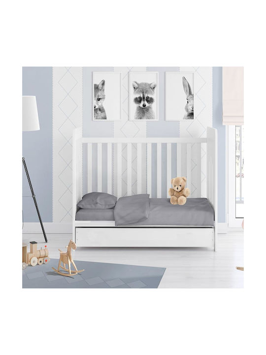 Dimcol Baby Bettbezug Solid 495 Dark Grey 120x160cm.