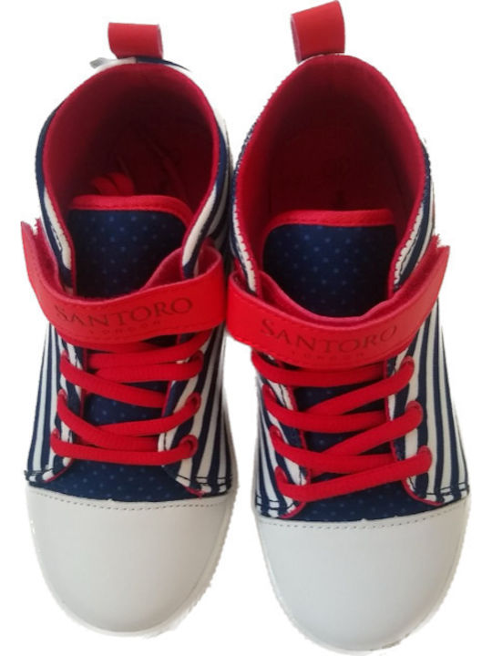 Kids Sneakers High with Scratch Navy Blue