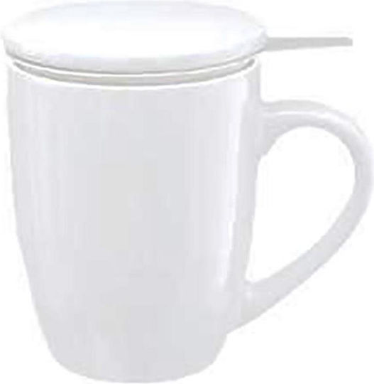 Secret de Gourmet Cană Ceramică cu Capac Albă 320ml Secret de Gourmet Cană Ceramică cu Capac Albă 320ml