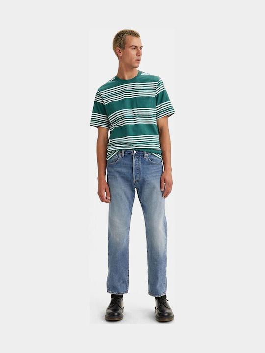 501 Pantaloni Jeans pentru Bărbați Cropped Med Indigo