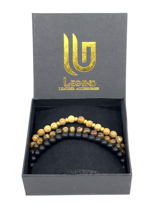 Legend Accessories Herren Armbänder Set aus Edelstahl 18cm