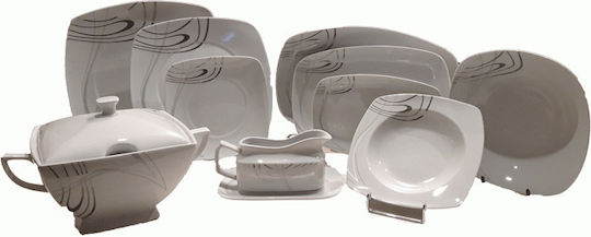 Karvounis White Porcelain Dinnerware Set 72pcs