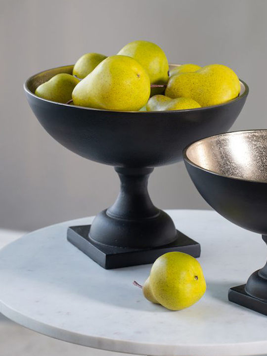 Artekko Zyra Decorative Bowl Pedestal Black 25x25x19cm