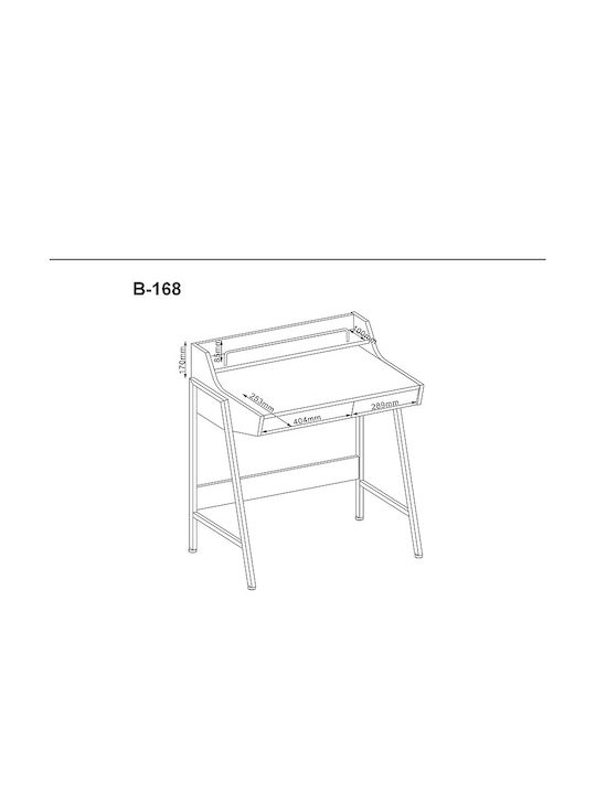 Γραφείο B-168 Ξύλινο με Μεταλλικά Πόδια Μαύρο / Δρυς 77x48x89εκ ...