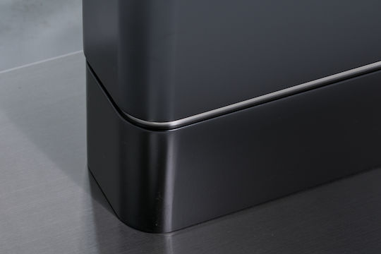 Pallas Ausziehbarer Speisetisch mit Keramikoberfläche in Grau Marmoroptik / Matt Schwarz 160(+50)×90×75cm
