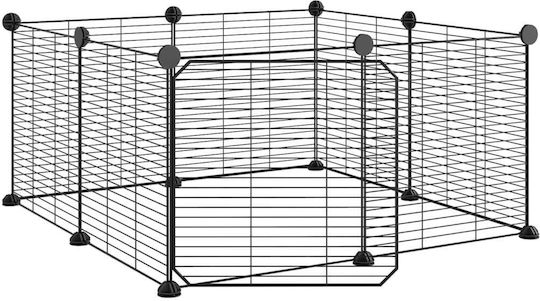 vidaXL Rodent Cage Pet Crate with 8 Panels & Door 70x70x35cm