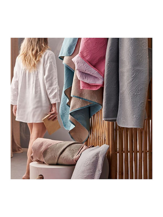 Palamaiki Linden Σετ Κουβερλί Υπέρδιπλο Microfiber Pink/Lilac 220x240cm 3τμχ