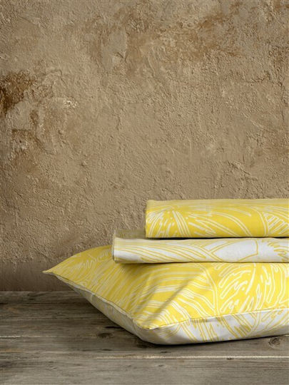 Nima Arbust Κουβερλί Υπέρδιπλο Βαμβακερό Yellow 220x245cm