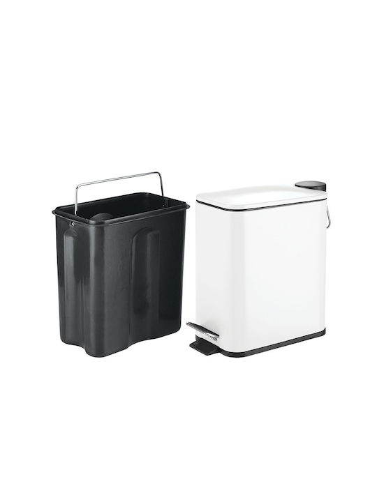Vesta 03109 Metallic Bathroom Basket Soft Close 5lt White