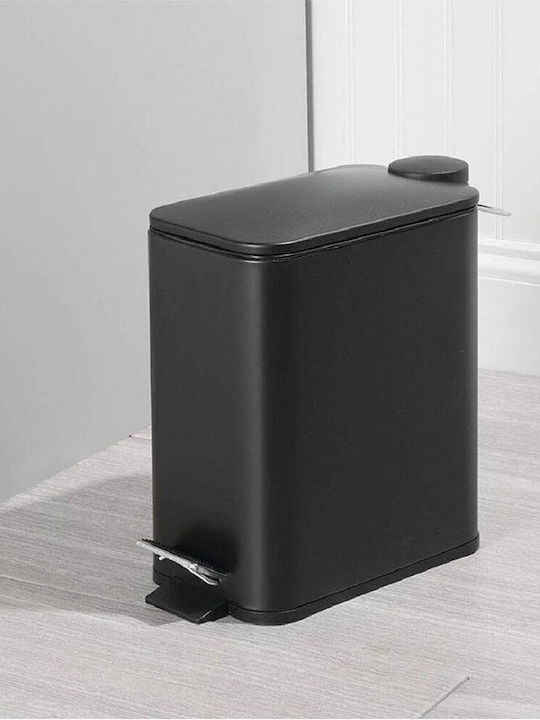 Vesta 03108 Metallic Bathroom Basket Soft Close 5lt Black