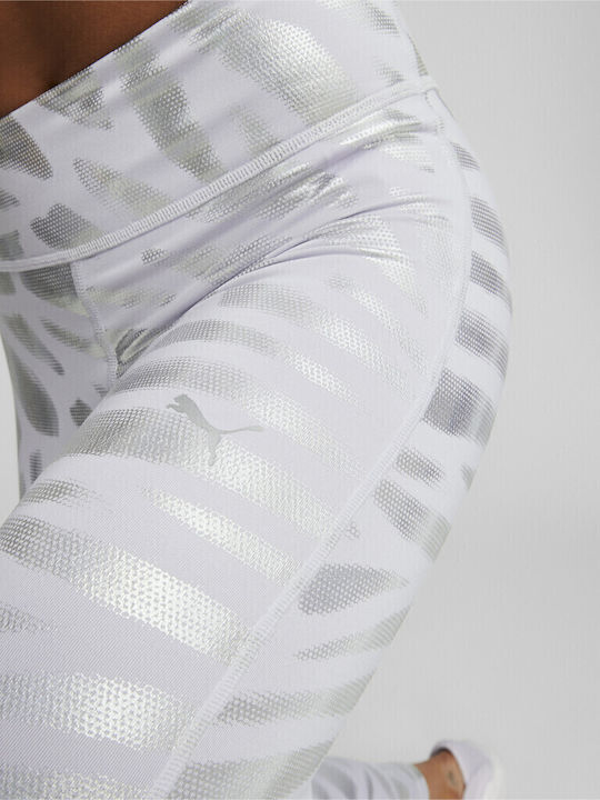 Concept 7/8 Women's Cropped Training Legging Shiny & High Waisted Silver