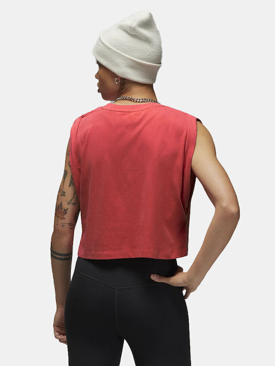 Jordan Essentials Γυναικείο Αθλητικό Crop Top Αμάνικο Πορτοκαλί Πορτοκαλί