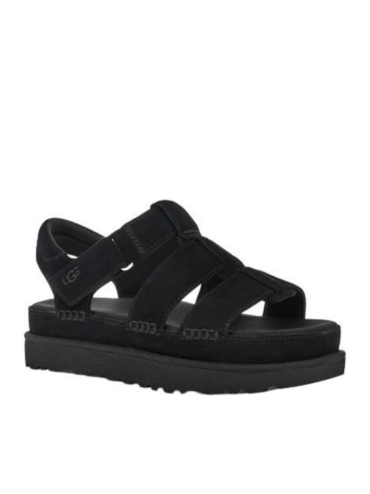 1137890 Women's Flat Sandals with Strap Flatforms in Black Color