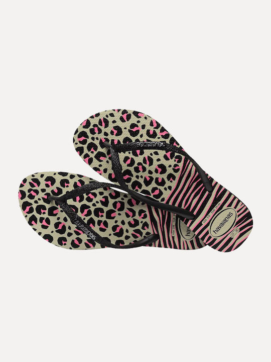 Havaianas Slim Animals Flip Flops Μαύρα