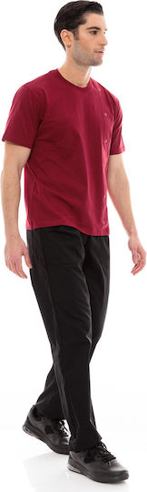IdealPress Blouse Chef Cotton Male Burgundy with Short Sleeve T-Chef