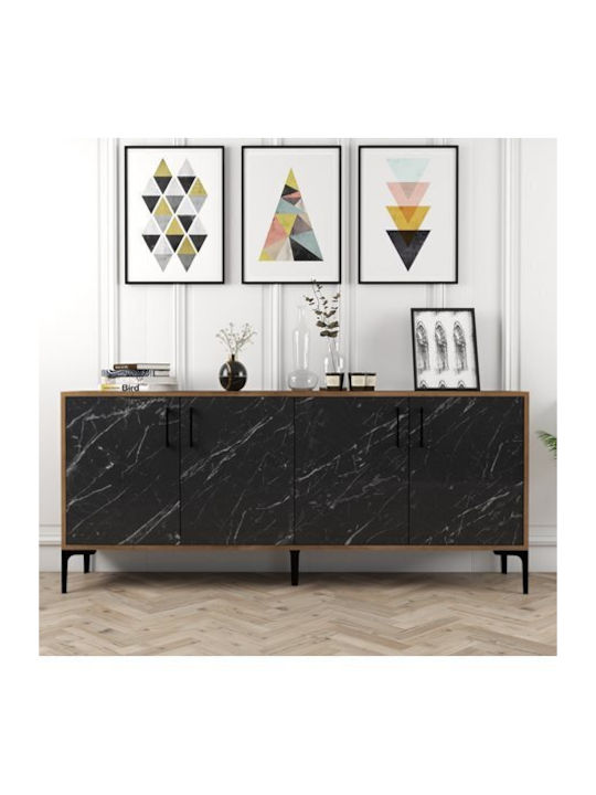 Мебели за съхранение дървен Black Marble 180x35x78см