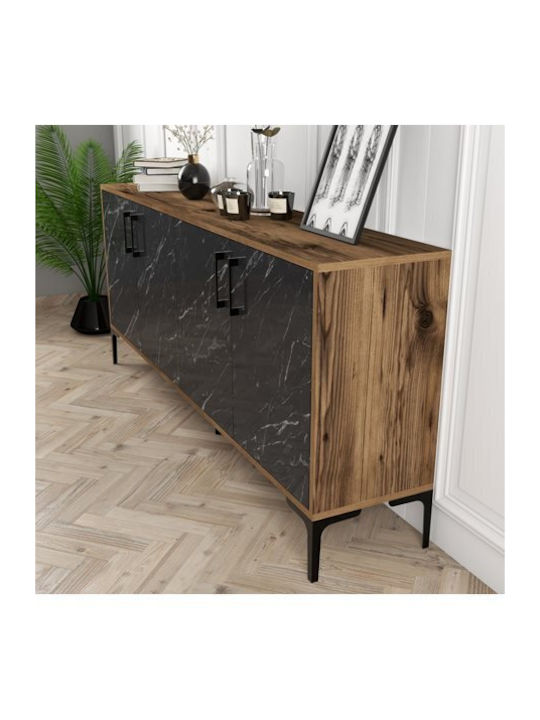 Мебели за съхранение дървен Black Marble 180x35x78см