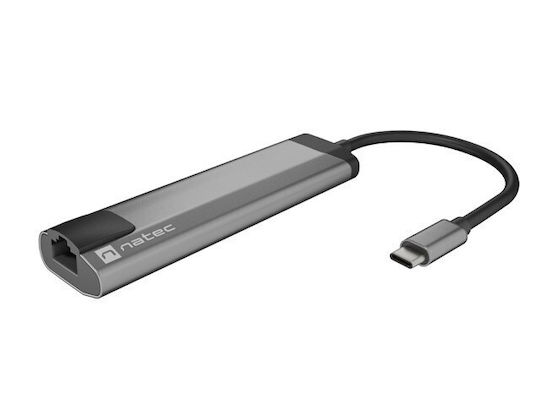 Natec Multiport Fowler Go USB-C Stație de andocare cu HDMI Ethernet Negru