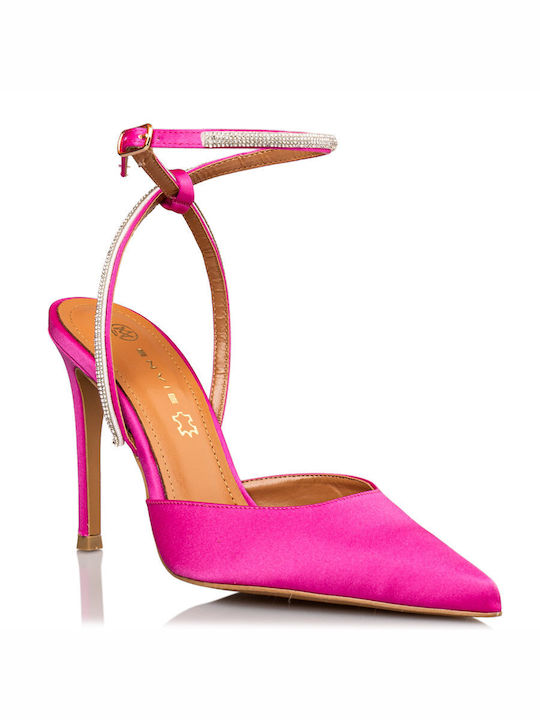 Envie Shoes Pointed Toe Stiletto Pink High Heels with Strap