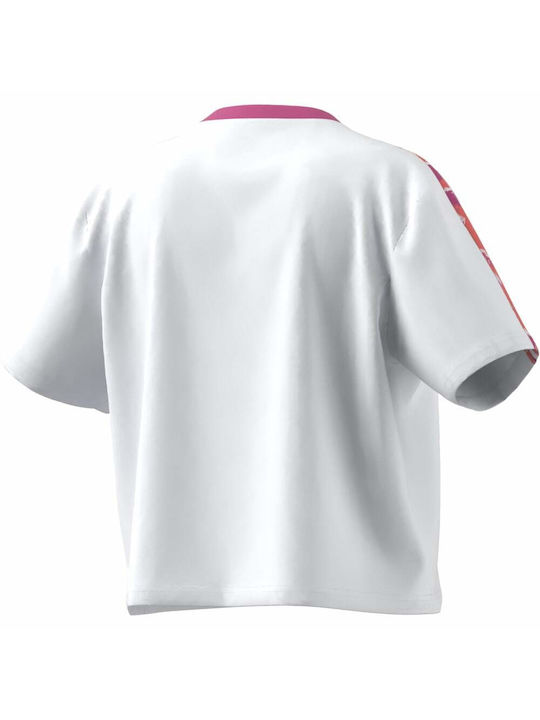 Adidas Women's Athletic Crop Top Short Sleeve White