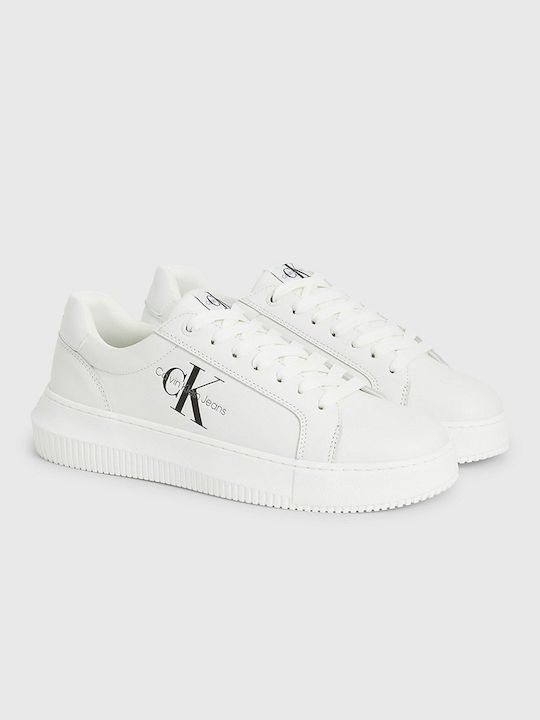 Calvin Klein CUPSOLE LACEUP MON LTH WN Femei Chunky Sneakers Albe