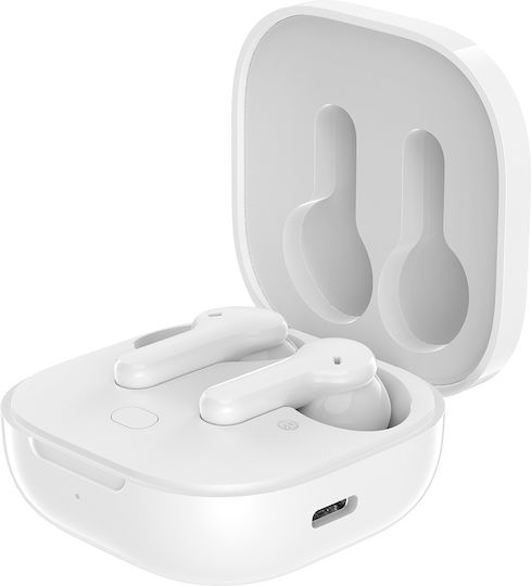 Boompods Bassline Compact In-ear Bluetooth Handsfree Ακουστικά με Θήκη Φόρτισης Λευκά